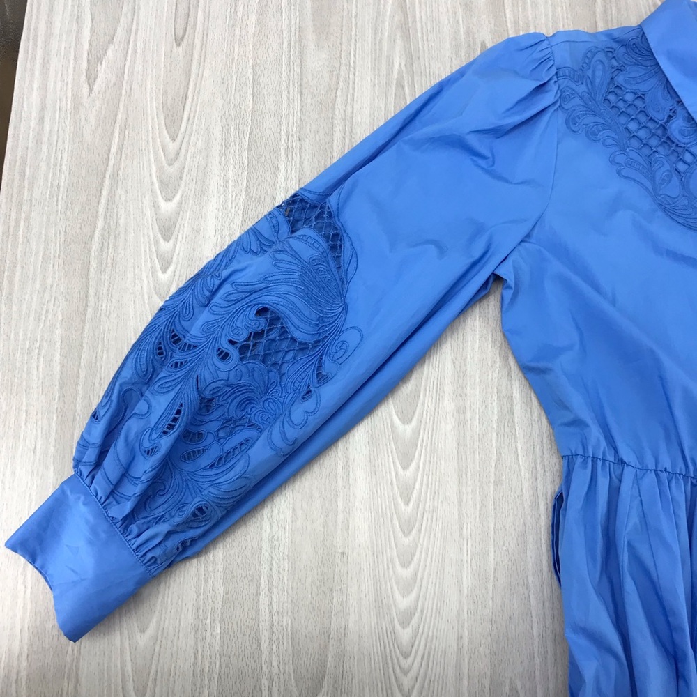 Maje Royal Blue Embroidered Mini Dress - Picture 17 of 17